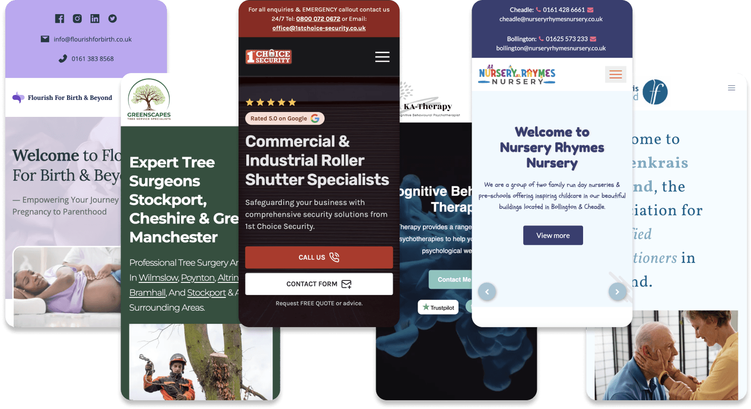 Preview of websites for local businesses