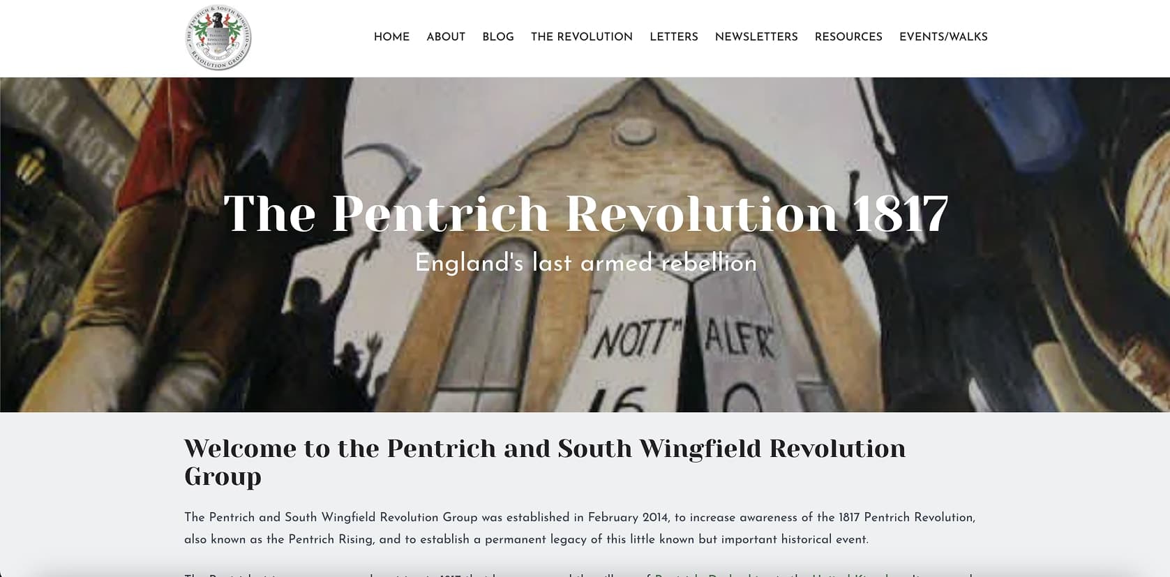 Pentrich Revolution new home page
